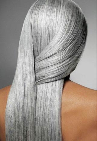 reflets jaunes cheveux gris