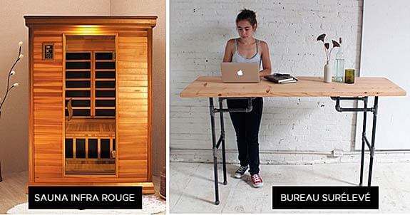 sauna infrarouge et bureau surélevé