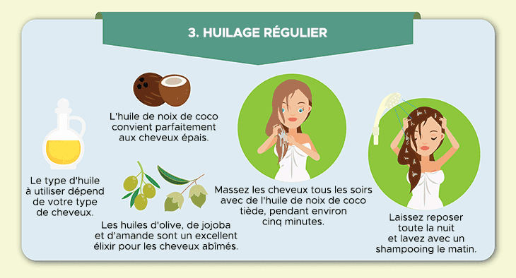 huilage régulier des cheveux