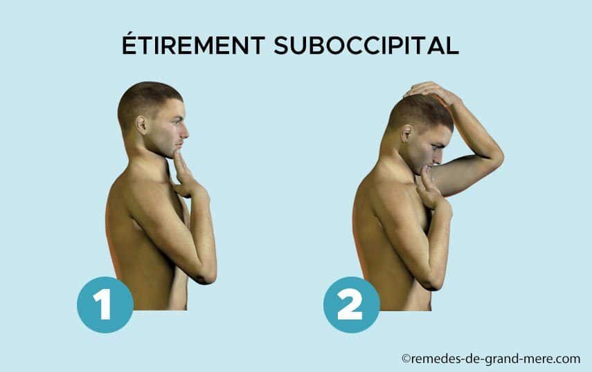 Flexion du cou pour le muscle sous-occipital