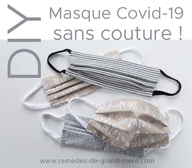 fabriquer masque covid-19 sans couture sans élastique