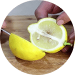citroen in de lengte doormidden snijden