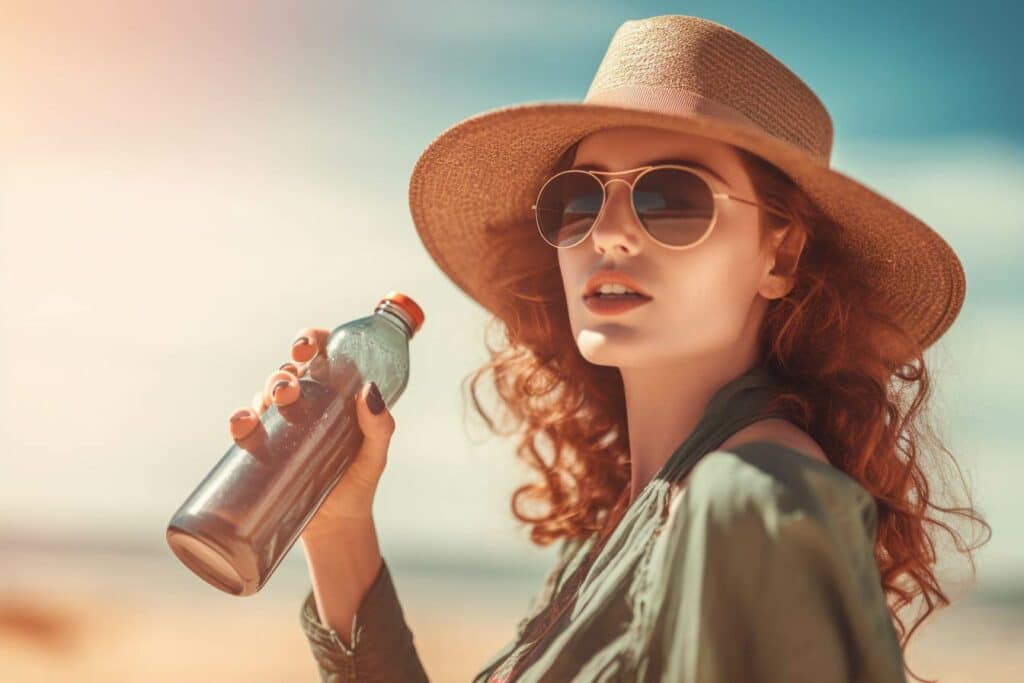 protéger visage méfaits du soleil : une bonne hydratation extérieure et intérieure