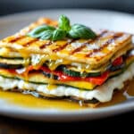 Mêlant mozzarella coulante et légumes grillés ultra fondants : ce millefeuille coloré va faire l'unanimité à table !
