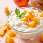 Onctueux, fondant, et plein de surprises : ce riz au lait coco-pêches va régaler toute la famille cet été
