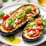 Cette recette méditerranéenne d’aubergines farcies à la ricotta-tomates fait chavirer toutes les papilles !
