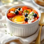 Oeufs cocotte ultra fondants à la tomate, olives et feta : LA bonne idée repas pour un moment ensoleillé et réconfortant