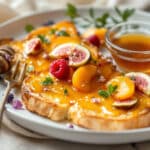 Agrémentée de miel et de fruits, cette recette régressive de pain d'épices perdu croustille de plaisir !