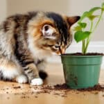 Votre chat mange la terre de vos plantes ? Comment repérer les signes d’un manque ou d’un trouble et agir efficacement