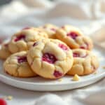 Ces cookies aux framboises et chocolat blanc sont si moelleux qu’on dirait de petits nuages sucrés !